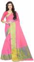 Nena Fashion Women pink Cotton Saree(rajwadipallu)