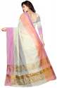 Nena Fashion Women pink linnig grey Cotton Saree thumb 2
