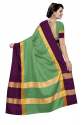 Nena Fashion Women pistapurple Cotton Saree(aangi) thumb 1
