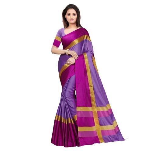 Nena Fashion Women purple pink Cotton Saree(aangi)