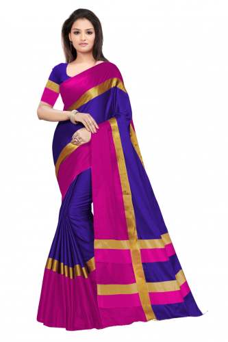 Nena Fashion Women  purplepink Cotton Saree(aangi)
