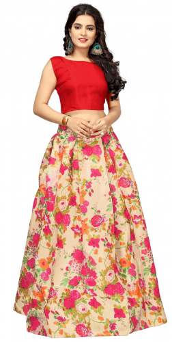 Nena Fashion Women red  lehenga choli (hina)