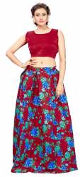 Nena Fashion Women red lehenga choli (lotus)