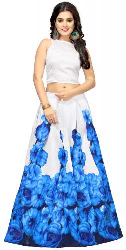 Nena Fashion Women rose blue  ehenga choli