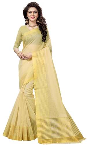 Nena Fashion Women's chiku Cotton Saree(sangreela)