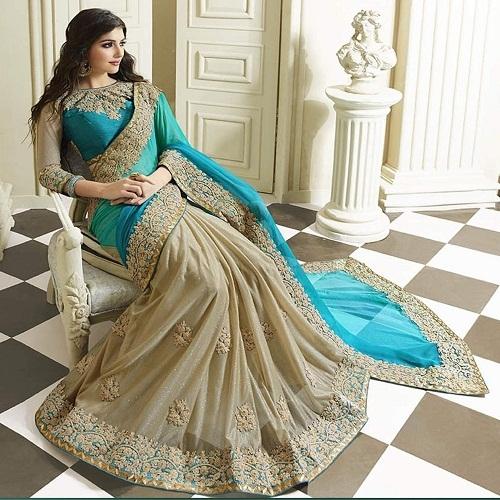 Lycra Saree With Blouse Material