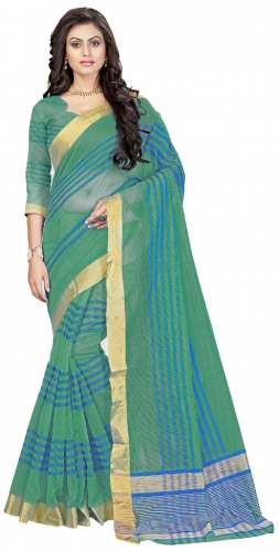 Nena Fashion Women's green Color Cotton Saree