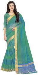 Nena Fashion Women's  green Color Cotton Saree