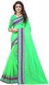 Nena Fashion Women's green Cotton Saree(padmavati)