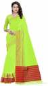 Nena Fashion Women's green  Cotton Saree(sakhi)