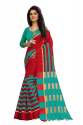 Nena Fashion Women's  green red Color Cotton Saree