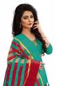 Nena Fashion Women's  green red Color Cotton Saree thumb 3
