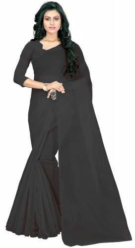 Nena Fashion Women's grey black Cotton net  Saree