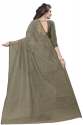 Nena Fashion Women's grey  Cotton net  Saree thumb 2