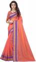 Nena Fashion Women's light orange Cotton Saree