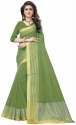 Nena Fashion Women's mahendi green Cotton Saree