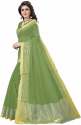 Nena Fashion Women's mahendi green Cotton Saree thumb 1
