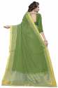 Nena Fashion Women's mahendi green Cotton Saree thumb 2