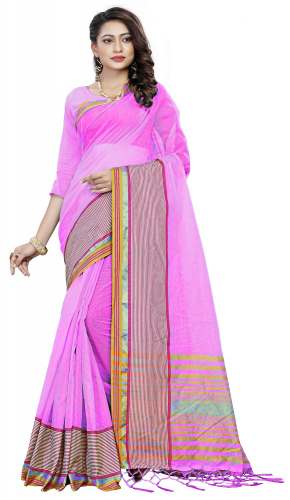 Nena Fashion Women's nayan pink Cotton Saree