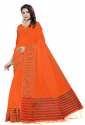 Nena Fashion Women's orange Cotton Saree(sakhi) thumb 1