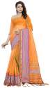 Nena Fashion Women's orange Cotton Saree