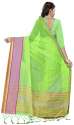Nena Fashion Women's parrot green  Cotton Saree thumb 1