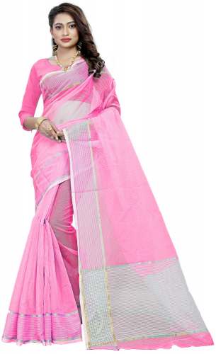 Nena Fashion Women's  pink Color Cotton  Saree 