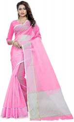 Nena Fashion Women's pink color Cotton  Saree