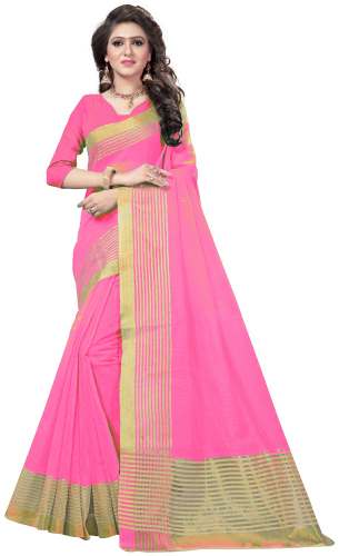 Nena Fashion Women's pink Cotton Saree(sangreela)