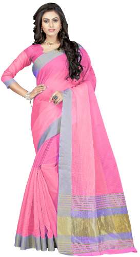 Nena Fashion Women's pink  Cotton Saree(zalak)