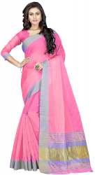 Nena Fashion Women's pink  Cotton Saree(zalak)