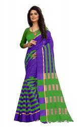 Nena Fashion Women's purple green Cotton Saree