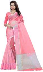 Nena Fashion Women's red Color Cotton  Saree