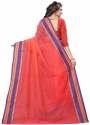 Nena Fashion Women's red Cotton Saree(padmavati) thumb 2