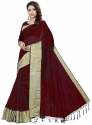 Nena Fashion Women's red Cotton Saree(ranger) thumb 1