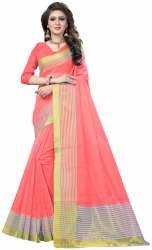 Nena Fashion Women's red Cotton Saree(sangreela)