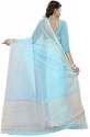 Nena Fashion Women's  sky blue Color Cotton  Saree thumb 2