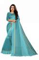 Nena Fashion Women's sky blue Cotton Saree