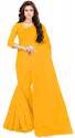 Nena Fashion Women's yellow Cotton net  Saree