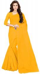 Nena Fashion Women's yellow Cotton net  Saree
