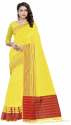 Nena Fashion Women's yellow Cotton Saree(sakhi)