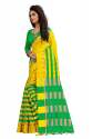 Nena Fashion Women's  yellow green Cotton Saree thumb 1