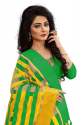 Nena Fashion Women's  yellow green Cotton Saree thumb 3