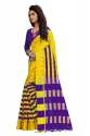 Nena Fashion Women's  yellow purple Cotton Saree thumb 1