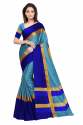 Nena Fashion Women  sky blue Cotton Saree(aangi)