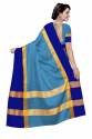 Nena Fashion Women  sky blue Cotton Saree(aangi) thumb 1