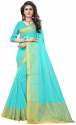 Nena Fashion Women skyblue Cotton Saree(sangreela)