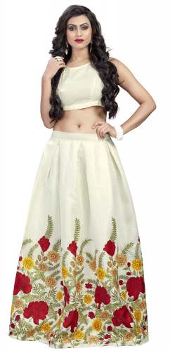 Nena Fashion Women white lehengacholi(whiteflower)