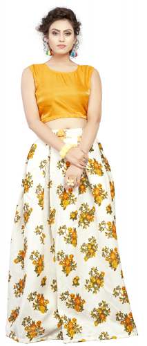 Nena Fashion Women yellow lehenga choli (flower)