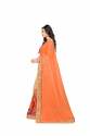 Nplash Fashion Women's orange saree(lycra) thumb 1